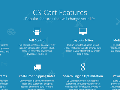 CS-Cart Features blue cs cart features