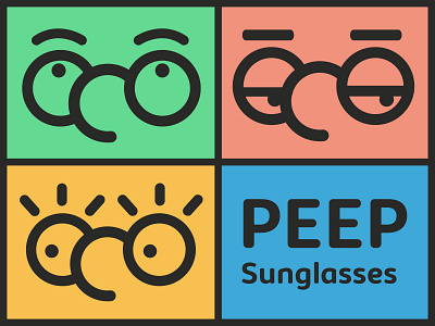 Peep Sunglasses bold branding character color logo