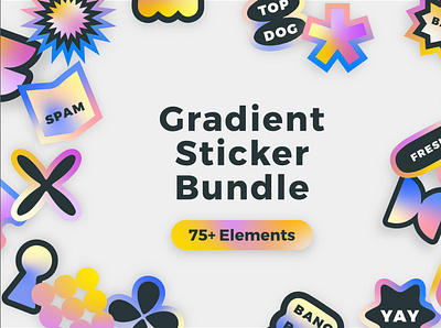 Gradient Sticker Bundle gradient gradient logo gradient stickers gradients social media social media stickers sticker stickers