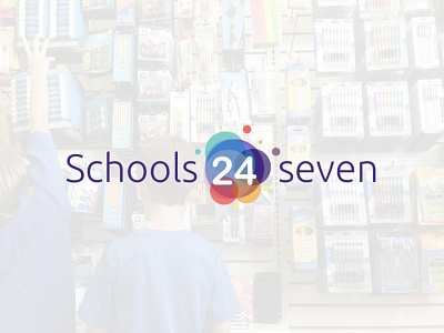 Schools 24 seven logo logo logo design