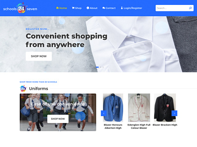 Schools 24 Seven eCom store branding ecommerce website