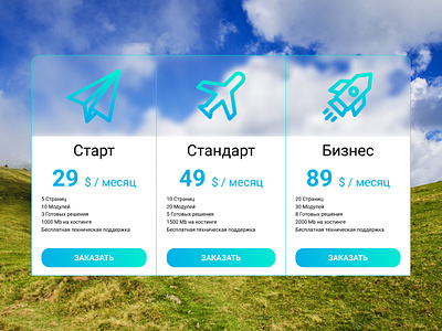 Concept for card product price web дизайн