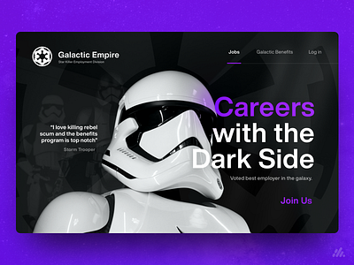 Galactic Empire branding clean design desktop galactic galactic empire interface may4th star wars starwars starwarsday stormtrooper typography ui visual design