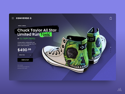 Converse - Ice Cream Cabbage Interface branding chuck taylor converse design desktop interface shoe design shoes shoes app skulls sneakers ui ux visual design website