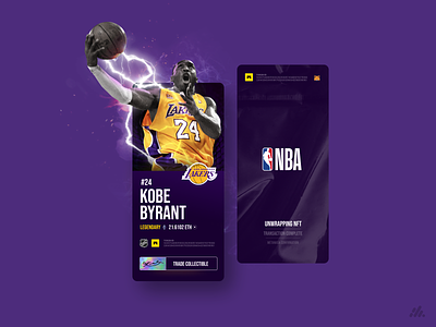 NBA Kobe Bryant - Collectible NFT basketball branding design interface lakers mobile mobileapp nft nftart sports typography ui ux design uxui visual design