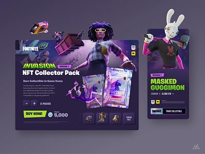 Fornite NFT UI branding design desktop fortnite interface mobile nft nfts typography ui ux design visual design