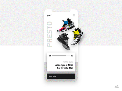 Nike Presto Mid App UI/UX app branding design hypebeast interface nike presto shoes sneaker typography ui ux ux design visual design website