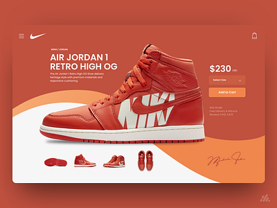 Air Jordan 1 Retro High OG app branding design desktop interface jordans mobile nike shoes sneaker typography ui ux design visual design web