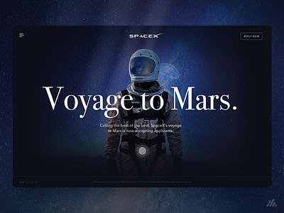 SpaceX - Mars Voyage UX/UI app branding design desktop interface science fiction typography ui ux ux design visual design web website