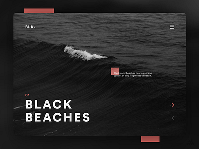 Black Beaches UI branding design desktop interface typography ui ux design visual design web website