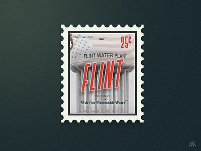 Visit Flint Michigan Stamp america branding design illustration photoshop political politics poster poster art satire stamp typography vector visual design