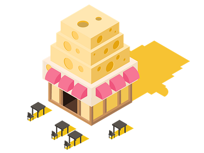 2.5d Cheese House 2.5d illustration