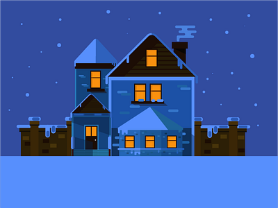 Winter House ai illustration