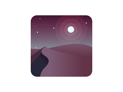 App Icon app dailyui desert icon moon sand dunes sky skyline stars