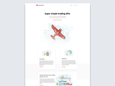 Trading APIs landing page design