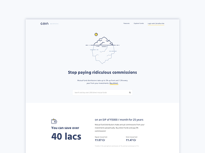 Coin Homepage commissions flat iceberg investing landing page mutual funds trading