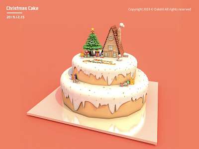 Christmas cake c4d design illustration 插画