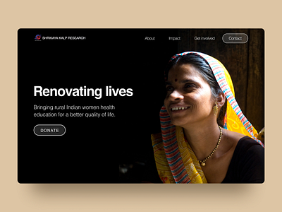 Shrikaya Kalp Indian Charity Website Redesign black black and white charity dark design india indian ui ux web web design webdesign website website design