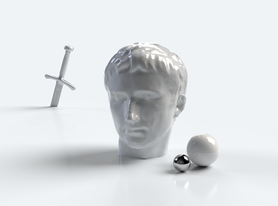 3D Abstract Augustus 3d 3d art 3d artist blue clean clean design concept doodle head illustration render white