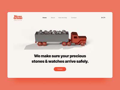 Véron Gauer Website Redesign beige clean clean design clean ui orange transport transportation web web design webdesign website website design