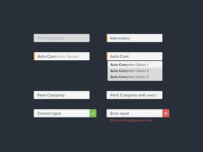 Form GUI auto complete forms gui ui validation