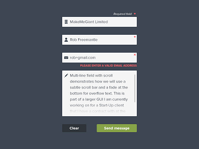 Form GUI by Rob Freemantle on Dribbble