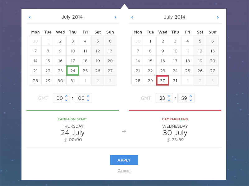 Date Picker date time calendar picker tooltip ui flat interface web app month year