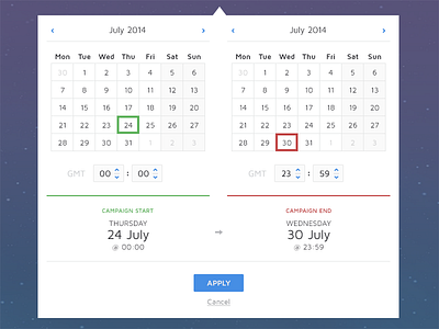 Date Picker calendar date flat interface month picker time tooltip ui web app year