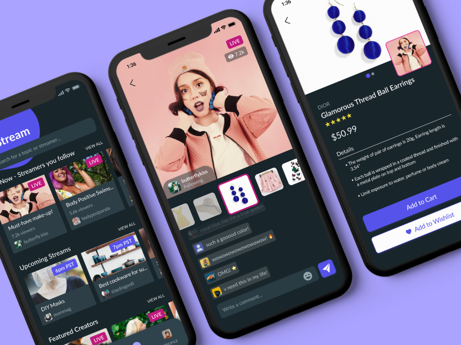 Live Stream Shopping App by Shannon Blike-Morales on Dribbble