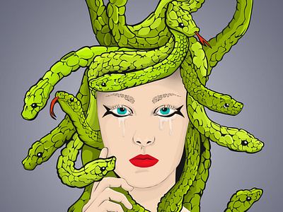 ILLUSTRATION: Medusa - Greek Mythology 2d art adobe illustrator adobe photoshop digital drawing digital paint digital painting girl illustration girl snake gorgon greek god greek mythology illustration medusa snake snakes