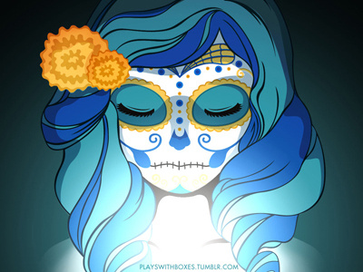 Day of the Dead - Candlelight day of the dead illustration light vector