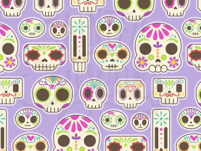 Sugar Skull Pattern day of the dead dia de los muertos illustration pattern skull sugar skull tainted sweets vector
