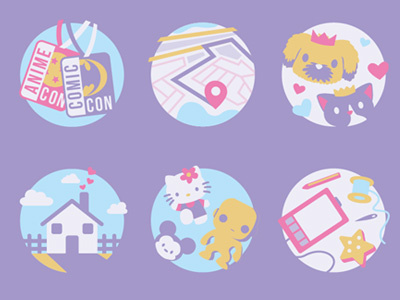 Set of Icons for IG Stories icons illustration pastel vector