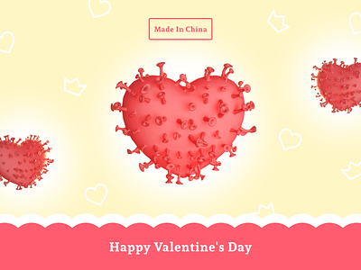 Valentine from china/Китайская валентинка ❤️ 3d c4d china coronavirus creative digitaldesign graphicdesign love redshift render valentine