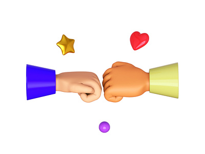 3d Icon brofist 3d 3d art 3d illustration 3d modeling brofist cinema4d family hand icon illustration lowpoly redshift render team team work ui