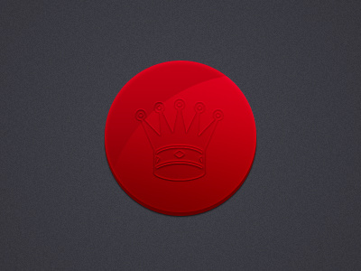 Crown 3d button crown dandelgrosso gloss graphic jester red