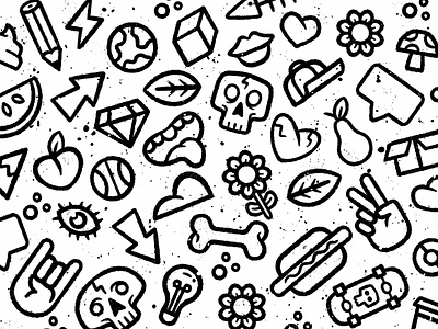 Doodle 2d bold doodle drawn flat fun icon set icons iconset illustration illustrations line linework pattern round texture vector