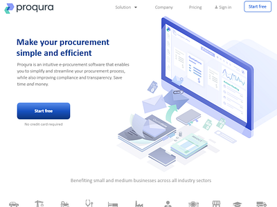 Blue illustration for suppliers website