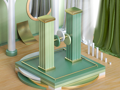 36 Days of Type - H 3d 3d art art art direction c4d cinema4d color design illustration interior set design