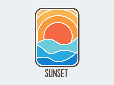 Sunset Logo branding design flat icon illustration logo minimal ui vector web