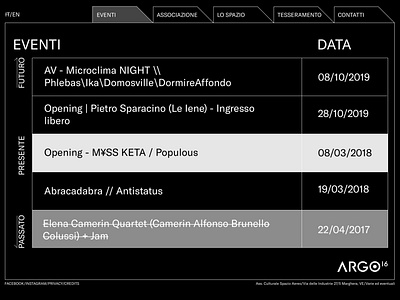 Events Calendar layout