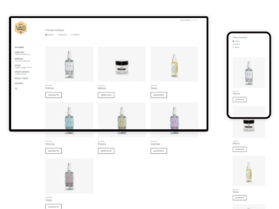 Ecommerce layout and mockup