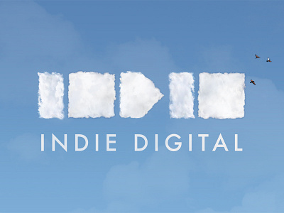 INDIE Digital in Clouds advertising agency birds blue clouds digital indie logo shapes