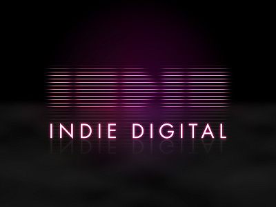 Indie Digital Scanned advertising agency digital indie logo neon pink purple stripe