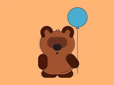 Russian Winnie Pooh balloon blue brown cartoon character illustration pooh russian vector winnie winnie pooh