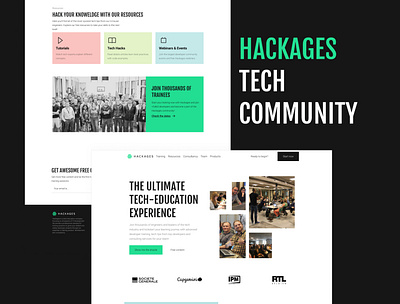 Hackages.io Website design Second DS iteration community developer ed tech landingpage marketing programming technology website