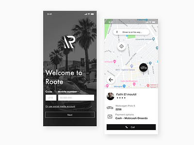 Roote App UI design animation branding design identity logo minimal type typography ui ux