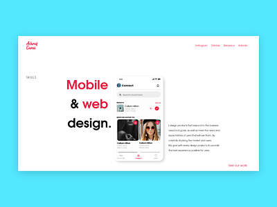 Personal website page design