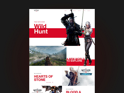 The witcher wild hunt website design design fantasy game gaming minimal ui web website
