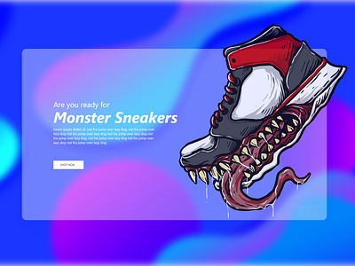 Monster Sneakers Hero Header hero header hero image hero section landing design landing page landing page design landingpage uidesign uxdesign webdesign